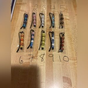 Handmade Multicolor Bead Bookmark Charms - choose one